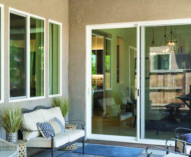 Three-Panel Sliding Doors on Exterior Patio